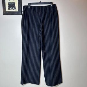 New York & Company Black and Blue Striped flare Pants